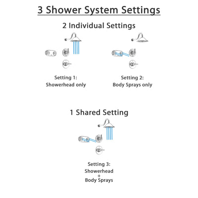 Delta Trinsic Chrome Shower System with Normal Shower Handle, 3-setting Diverter, Large Rain Showerhead, and Dual Body Spray Shower Plate SS145984