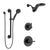 Delta Trinsic Matte Black Finish Shower System and Diverter with Dual HydroRain Showerhead and Multi-Setting Hand Sprayer with Grab Bar SS1459BL12