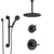 Delta Trinsic Matte Black Finish Modern Shower System with Diverter, Ceiling Mounted Large Round Rain Showerhead, and Grab Bar Hand Shower SS1459BL1