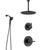 Delta Trinsic Matte Black Finish Modern Shower System and Diverter with Large Round Rain Ceiling Showerhead and SureDock Hand Shower Spray SS1459BL8