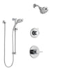 Delta Compel Chrome Finish Shower System with Control Handle, 3-Setting Diverter, Temp2O Showerhead, and Hand Shower with Slidebar SS14611