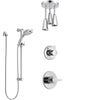 Delta Compel Chrome Finish Shower System with Control Handle, 3-Setting Diverter, Ceiling Mount Showerhead, & Temp2O Hand Shower with Slidebar SS14617