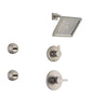 Delta Compel Stainless Steel Shower System with Normal Shower Handle, 3-setting Diverter, Modern Square Showerhead, and 2 Body Sprays SS146185SS
