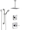 Delta Ashlyn Chrome Finish Shower System with Control Handle, 3-Setting Diverter, Ceiling Mount Showerhead, and Hand Shower with Grab Bar SS14641