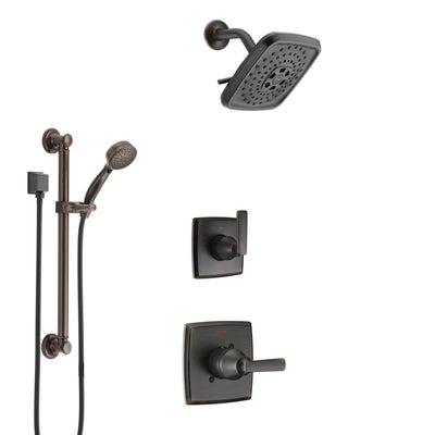 Delta Ashlyn Venetian Bronze Finish Shower System with Control Handle, 3-Setting Diverter, Showerhead, and Hand Shower with Grab Bar SS1464RB3