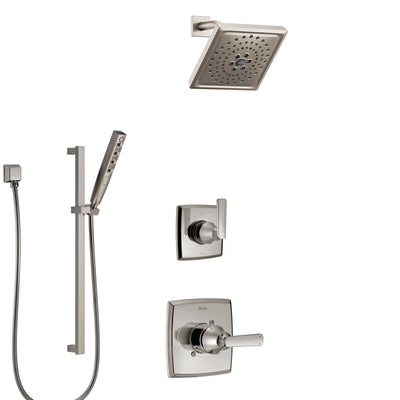 Delta Ashlyn Stainless Steel Finish Shower System with Control Handle, 3-Setting Diverter, Showerhead, and Hand Shower with Slidebar SS1464SS6