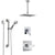 Delta Ara Chrome Finish Shower System with Control Handle, 3-Setting Diverter, Ceiling Mount Showerhead, and Hand Shower with Grab Bar SS14671