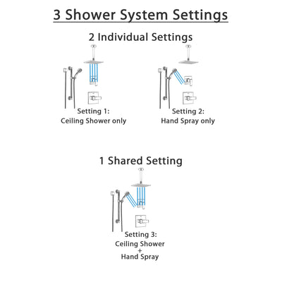 Delta Ara Chrome Finish Shower System with Control Handle, 3-Setting Diverter, Ceiling Mount Showerhead, and Hand Shower with Grab Bar SS14671