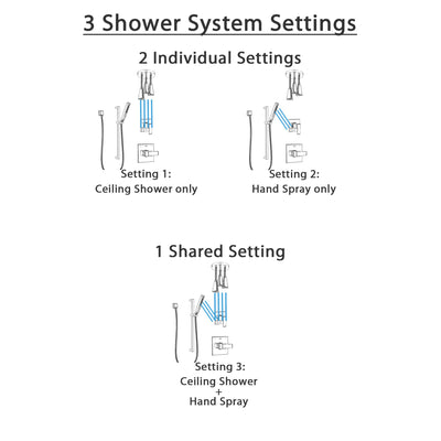 Delta Ara Chrome Finish Shower System with Control Handle, 3-Setting Diverter, Ceiling Mount Showerhead, and Hand Shower with Slidebar SS14674