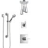 Delta Zura Chrome Finish Shower System with Control Handle, 3-Setting Diverter, Ceiling Mount Showerhead, and Hand Shower with Grab Bar SS14745
