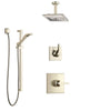 Delta Zura Polished Nickel Shower System with Control Handle, 3-Setting Diverter, Ceiling Mount Showerhead, and Hand Shower with Slidebar SS1474PN3
