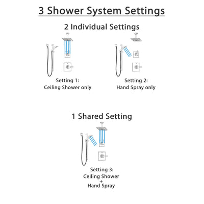 Delta Zura Polished Nickel Shower System with Control Handle, 3-Setting Diverter, Ceiling Mount Showerhead, and Hand Shower with Slidebar SS1474PN3