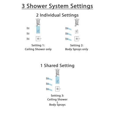 Delta Zura Polished Nickel Finish Shower System with Control Handle, 3-Setting Diverter, Ceiling Mount Showerhead, and 3 Body Sprays SS1474PN5
