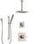 Delta Zura Stainless Steel Finish Shower System with Control Handle, Diverter, Ceiling Mount Showerhead, and Hand Shower with Slidebar SS1474SS3