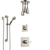 Delta Zura Stainless Steel Finish Shower System with Control Handle, Diverter, Ceiling Mount Showerhead, and Hand Shower with Grab Bar SS1474SS5