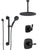 Delta Stryke Matte Black Finish Shower System with Diverter, Large Ceiling Mounted Round Showerhead, and Hand Shower with Grab Bar Kit SS14763BL1