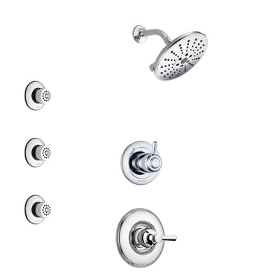 Delta Linden Chrome Finish Shower System with Control Handle, 3-Setting Diverter, Showerhead, and 3 Body Sprays SS14935