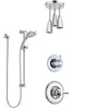 Delta Linden Chrome Finish Shower System with Control Handle, 3-Setting Diverter, Ceiling Mount Showerhead, & Temp2O Hand Shower with Slidebar SS14938