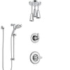 Delta Linden Chrome Finish Shower System with Control Handle, 3-Setting Diverter, Ceiling Mount Showerhead, & Temp2O Hand Shower with Slidebar SS14947