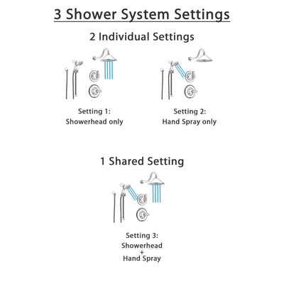 Delta Linden Stainless Steel Shower System with Normal Shower Handle, 3-setting Diverter, Large Rain Showerhead, and Handheld Shower SS149481SS