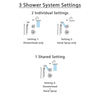 Delta Linden Chrome Shower System with Normal Shower Handle, 3-setting Diverter, Large Rain Showerhead, and Handheld Shower SS149481
