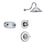 Delta Linden Chrome Shower System with Normal Shower Handle, 3-setting Diverter, Large Rain Showerhead, and Dual Body Spray Shower Plate SS149484