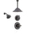 Delta Linden Venetian Bronze Shower System with Normal Shower Handle, 3-setting Diverter, Large Ceiling Mount Rain Showerhead, and Smaller Wall Mount Shower Head SS149485RB