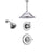 Delta Linden Chrome Shower System with Normal Shower Handle, 3-setting Diverter, Large Ceiling Mount Rain Showerhead, and Wall Mount Showerhead SS149485