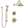 Delta Linden Champagne Bronze Finish Shower System with Control Handle, 3-Setting Diverter, Showerhead, and Hand Shower with Slidebar SS1494CZ2
