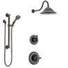 Delta Linden Venetian Bronze Finish Shower System with Control Handle, 3-Setting Diverter, Showerhead, and Hand Shower with Grab Bar SS1494RB7