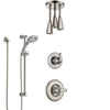 Delta Linden Stainless Steel Finish Shower System with Control Handle, Diverter, Ceiling Mount Showerhead, and Temp2O Hand Shower SS1494SS4