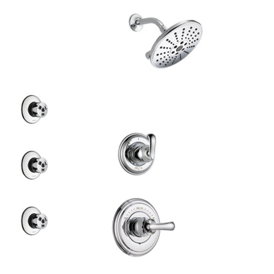 Delta Cassidy Chrome Finish Shower System with Control Handle, 3-Setting Diverter, Showerhead, and 3 Body Sprays SS149718