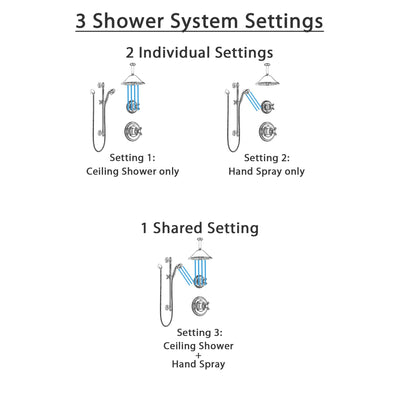 Delta Cassidy Polished Nickel Shower System with Control Handle, Diverter, Ceiling Mount Showerhead, and Hand Shower with Slidebar SS14971PN3