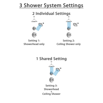 Delta Cassidy Polished Nickel Finish Shower System with Control Handle, 3-Setting Diverter, Showerhead, and Ceiling Mount Showerhead SS14971PN7