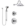 Delta Cassidy Chrome Finish Shower System with Control Handle, 3-Setting Diverter, Showerhead, and Hand Shower with Slidebar SS149722