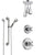 Delta Cassidy Chrome Finish Shower System with Control Handle, 3-Setting Diverter, Ceiling Mount Showerhead, and Hand Shower with Grab Bar SS149723