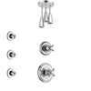 Delta Cassidy Chrome Finish Shower System with Control Handle, 3-Setting Diverter, Ceiling Mount Showerhead, and 3 Body Sprays SS149724