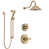 Delta Cassidy Champagne Bronze Finish Shower System with Control Handle, 3-Setting Diverter, Showerhead, and Hand Shower with Slidebar SS14972CZ3