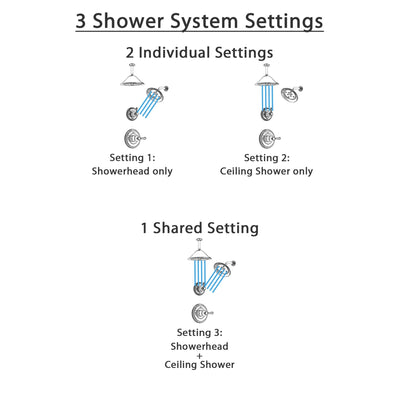 Delta Cassidy Polished Nickel Finish Shower System with Control Handle, 3-Setting Diverter, Showerhead, and Ceiling Mount Showerhead SS14972PN7