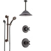 Delta Cassidy Venetian Bronze Shower System with Control Handle, Diverter, Ceiling Mount Showerhead, and Hand Shower with Grab Bar SS14972RB8