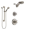 Delta Cassidy Stainless Steel Finish Shower System with Control Handle, 3-Setting Diverter, Dual Showerhead, and Hand Shower with Grab Bar SS14972SS4