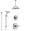 Delta Cassidy Chrome Finish Shower System with Control Handle, Diverter, Ceiling Mount Showerhead, and Temp2O Hand Shower with Slidebar SS149736