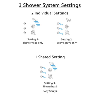 Delta Lahara Stainless Steel Finish Shower System with Dual Control Handle, 3-Setting Diverter, Showerhead, and 3 Body Sprays SS17238SS2