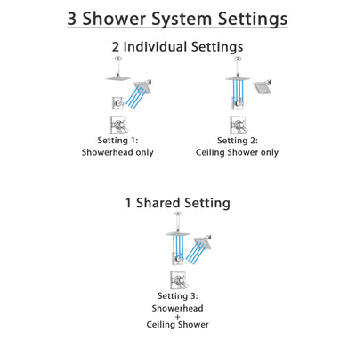 Delta Dryden Chrome Finish Shower System with Dual Control Handle, 3-Setting Diverter, Showerhead, and Ceiling Mount Showerhead SS1725113