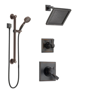 Delta Dryden Venetian Bronze Finish Shower System with Dual Control Handle, 3-Setting Diverter, Showerhead, and Hand Shower with Grab Bar SS172511RB3