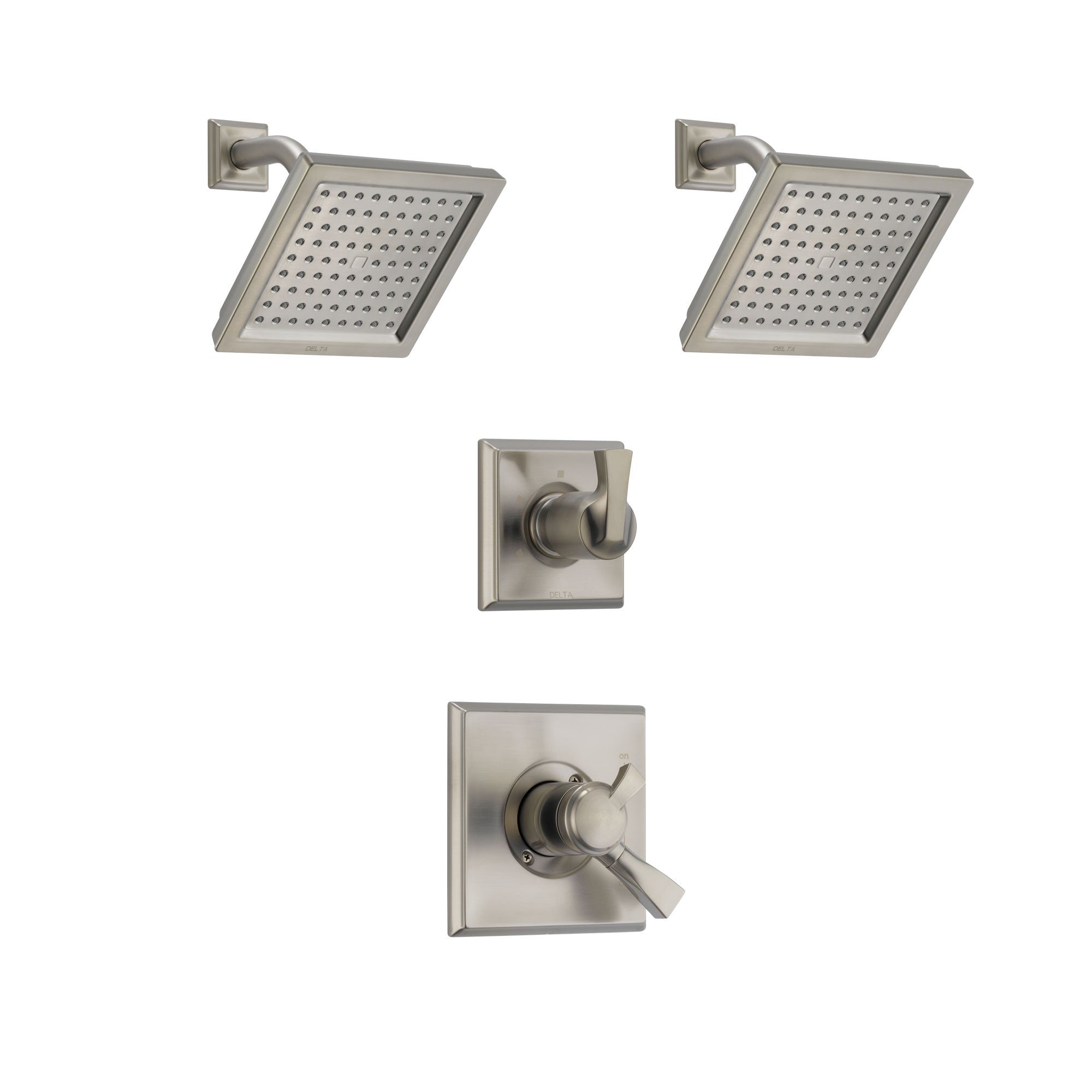 Delta Dryden Stainless Steel Finish Shower System with Dual Control Handle, 3-Setting Diverter, 2 Showerheads SS172511SS5