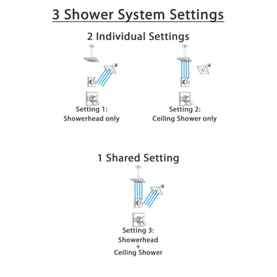 Delta Dryden Chrome Finish Shower System with Dual Control Handle, 3-Setting Diverter, Showerhead, and Ceiling Mount Showerhead SS1725123