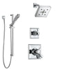 Delta Dryden Chrome Finish Shower System with Dual Control Handle, 3-Setting Diverter, Showerhead, and Hand Shower with Slidebar SS1725126