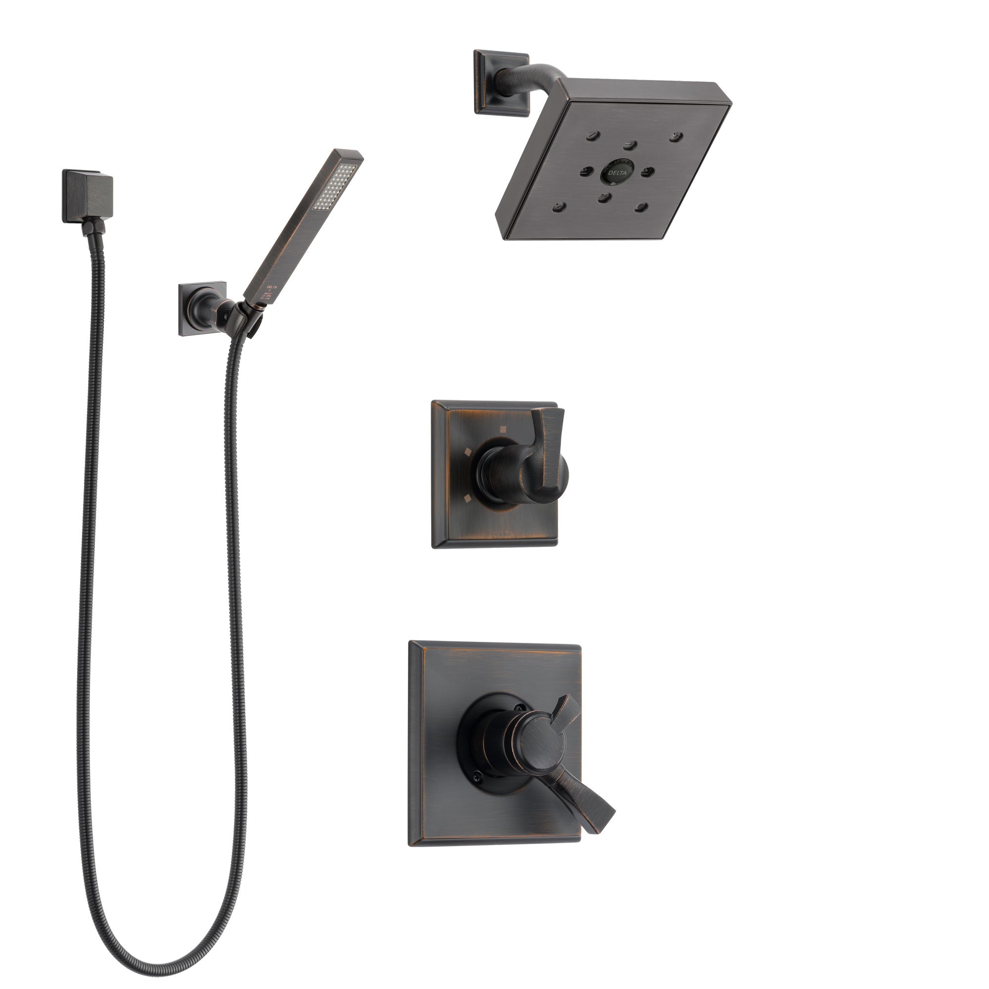 Delta Dryden Venetian Bronze Shower System with Dual Control Handle, 3-Setting Diverter, Showerhead, and Hand Shower with Wall Bracket SS172512RB5