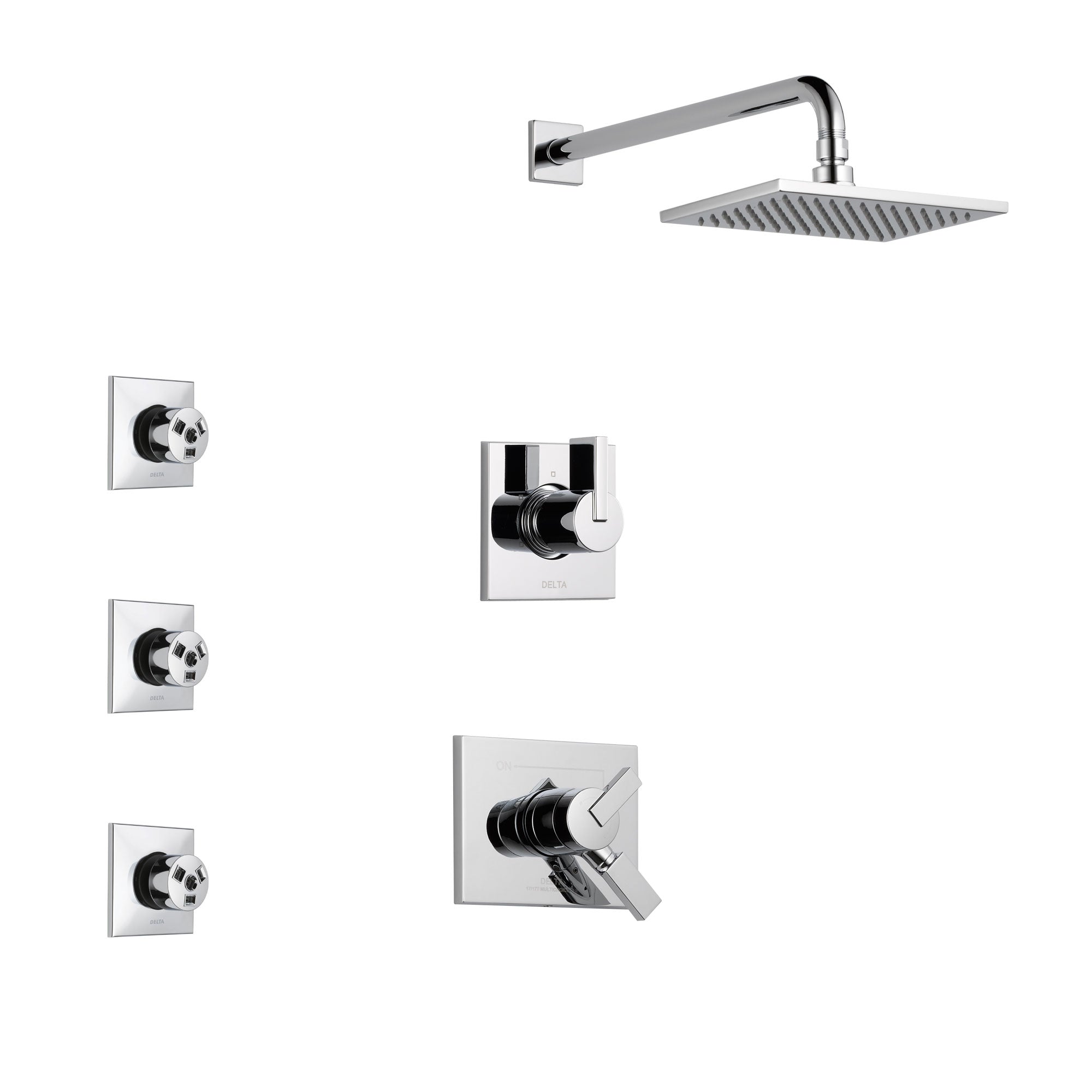 Delta Vero Chrome Finish Shower System with Dual Control Handle, 3-Setting Diverter, Showerhead, and 3 Body Sprays SS1725312